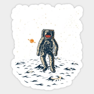 Vintage Space Astronaut Travel Sticker